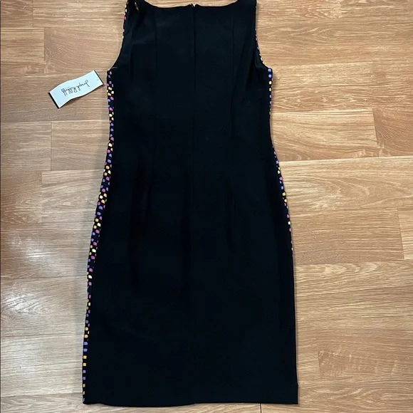 Jax Black Midi Dress with Pink and Yellow Checkered Pattern - Picture 5 of 6